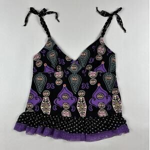 Vintage Y2K Bisou Bisou Michelle Bohbot Intimates L Babydoll Camisole Whimsygoth